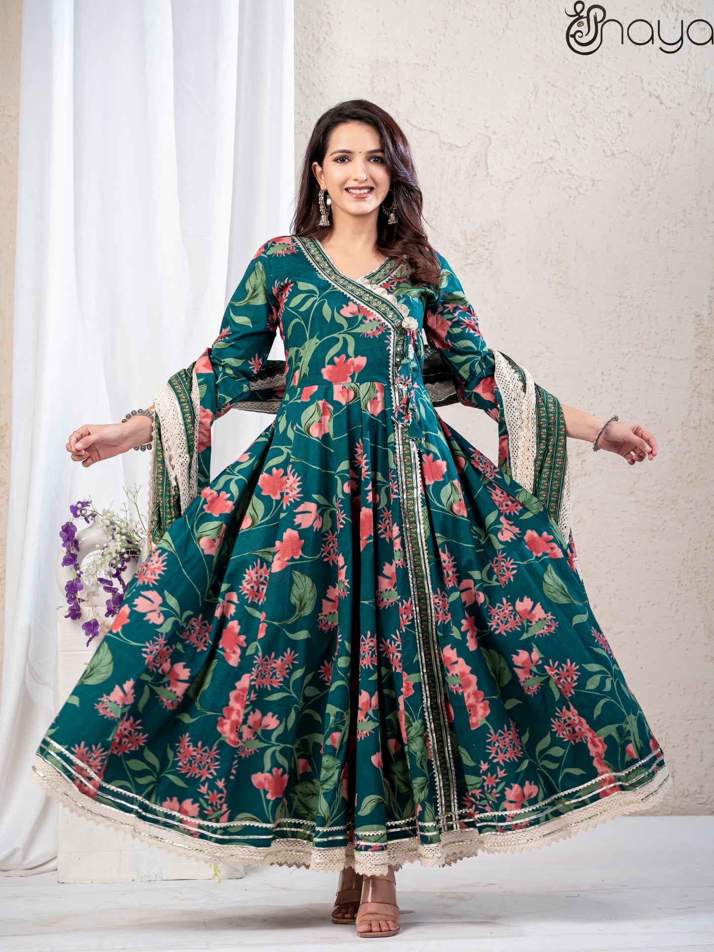 Green Anarkali Suit Set