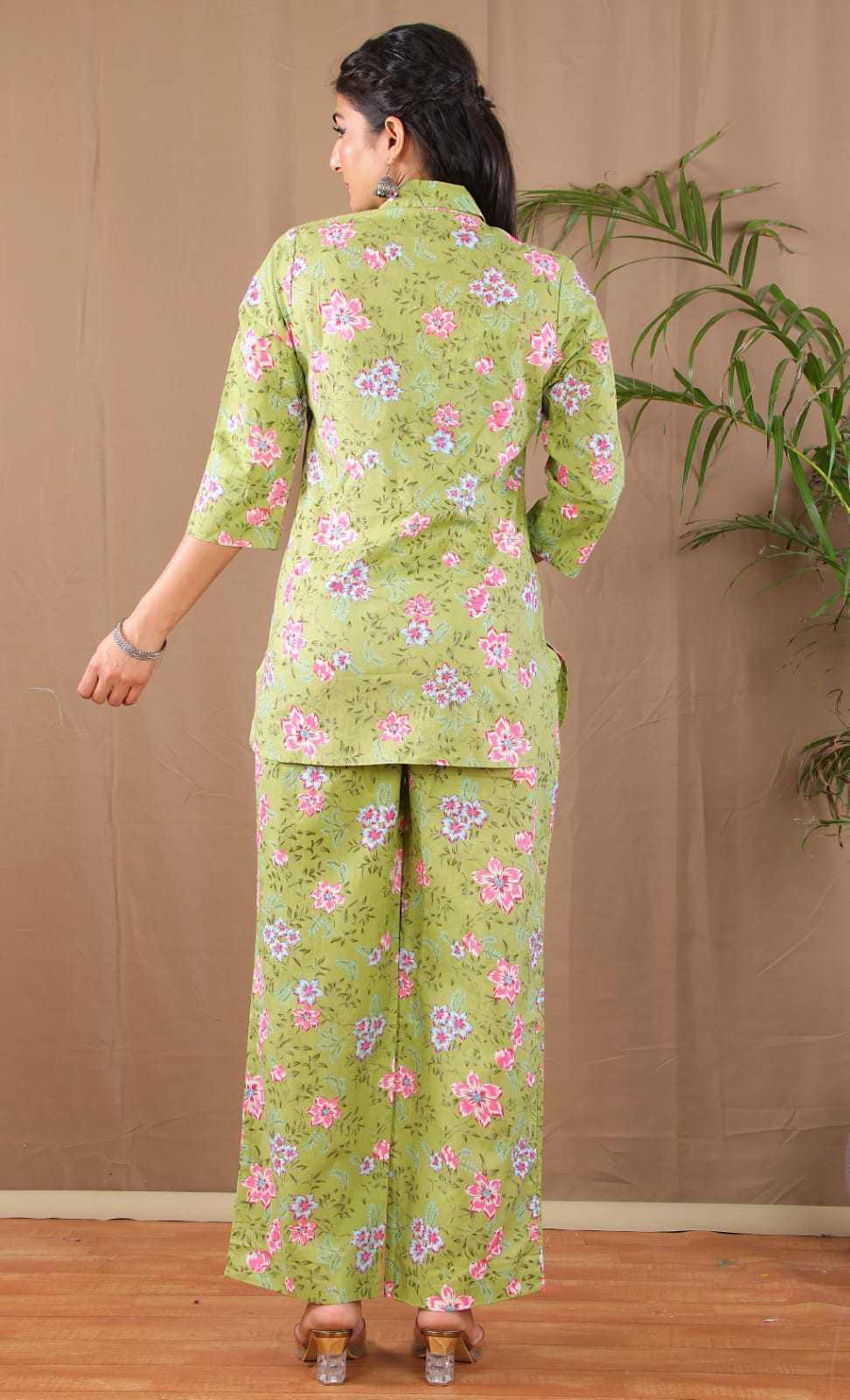 Green Floral Cotton Co-ordset