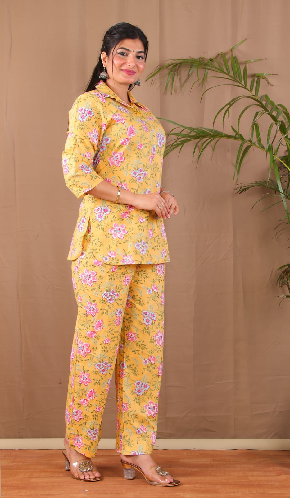 Yellow Floral Cotton Co-ordset