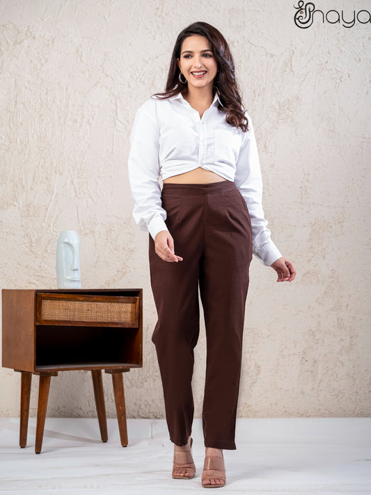 Chocolate Brown Linen Pants