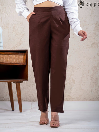 Chocolate Brown Linen Pants