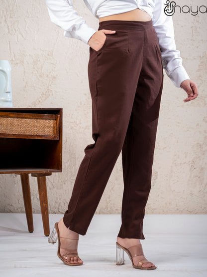 Chocolate Brown Linen Pants