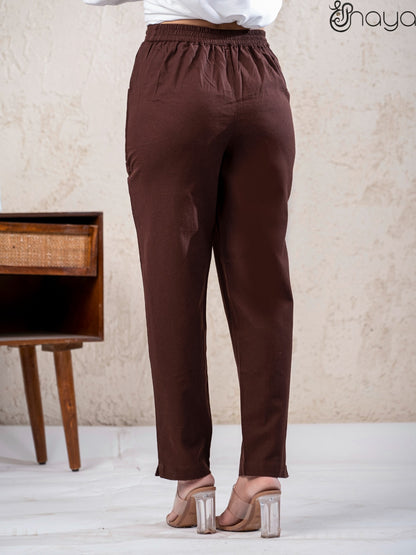 Chocolate Brown Linen Pants