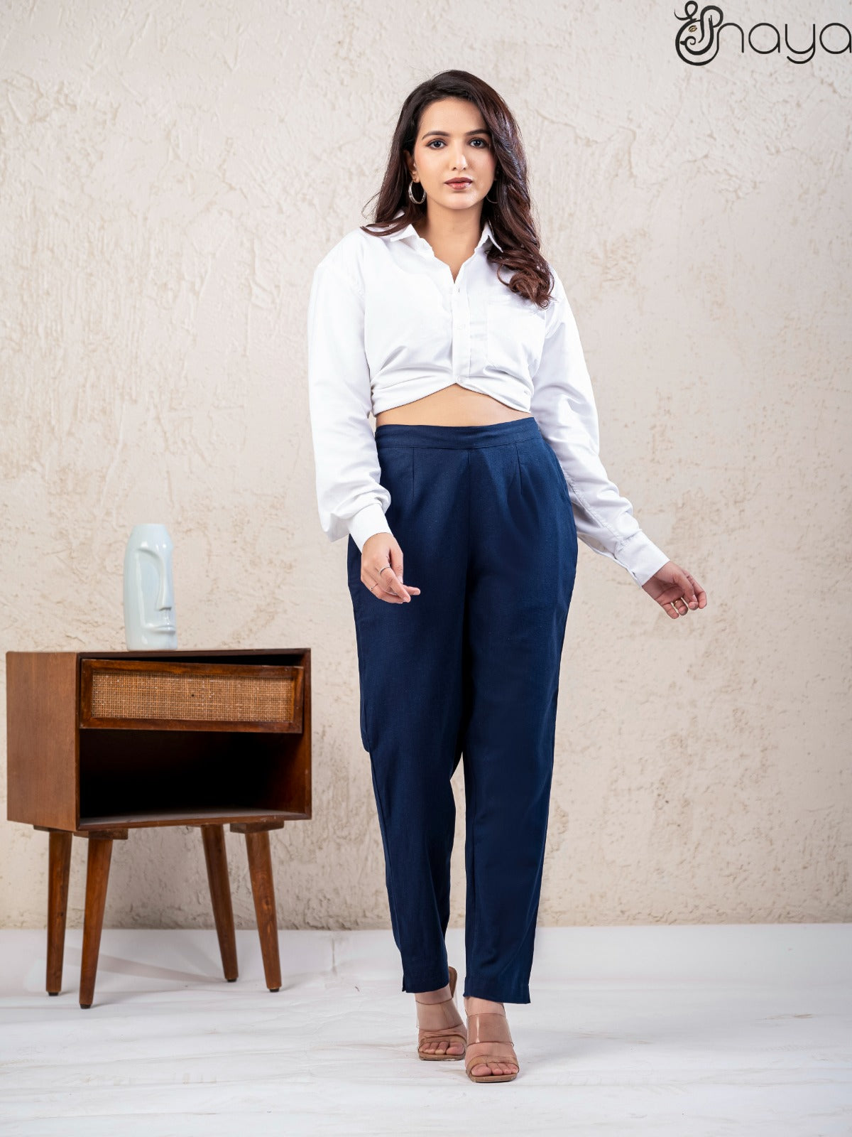 Navy Blue Linen Pants