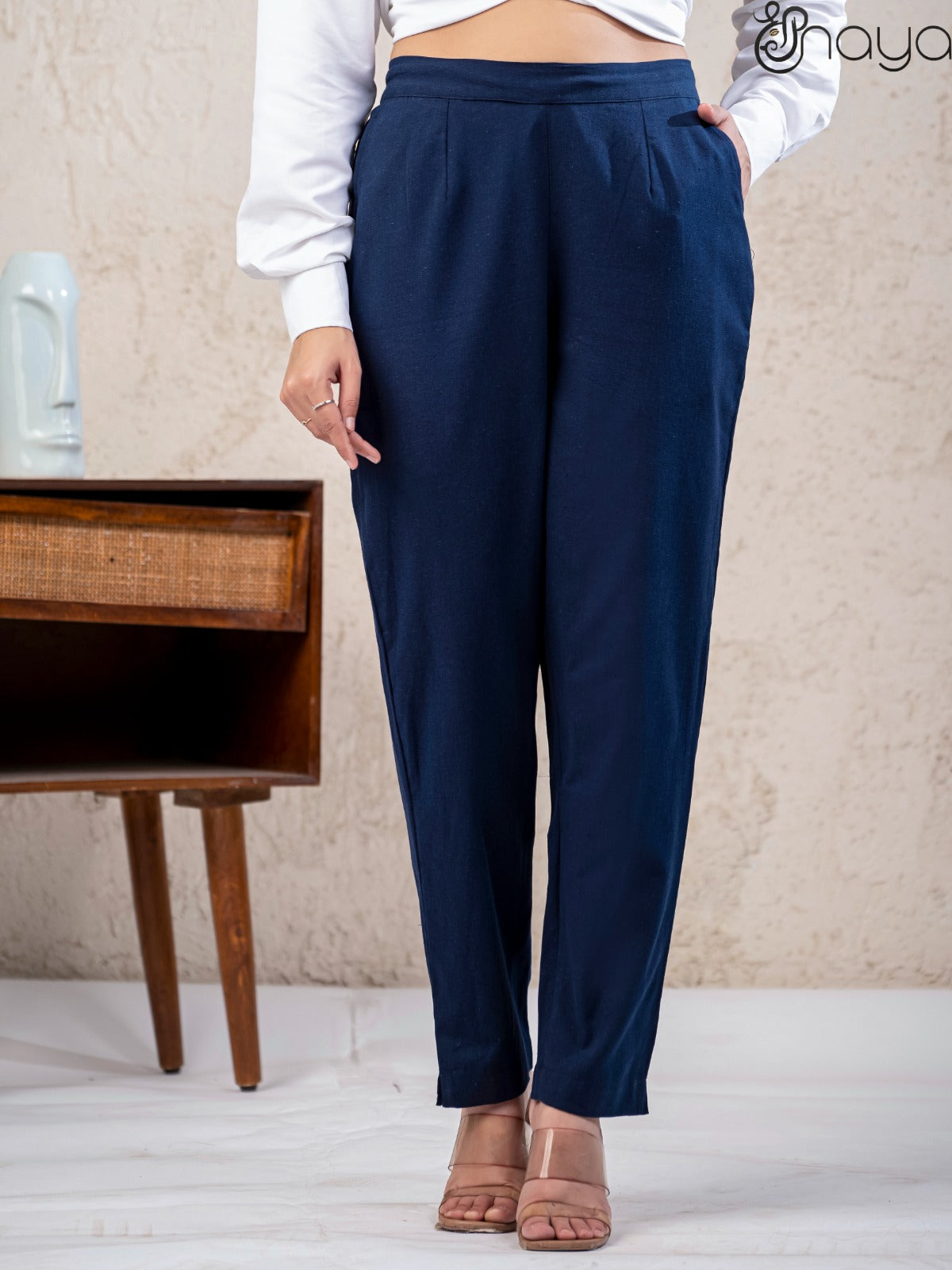 Navy Blue Linen Pants