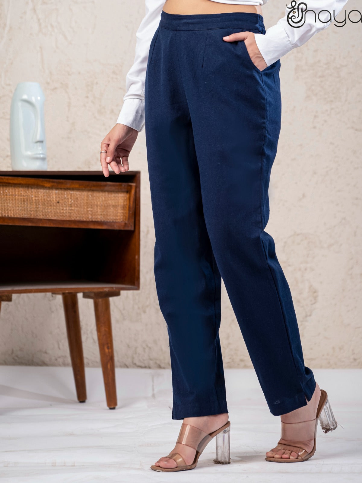 Navy Blue Linen Pants