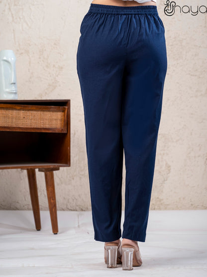 Navy Blue Linen Pants