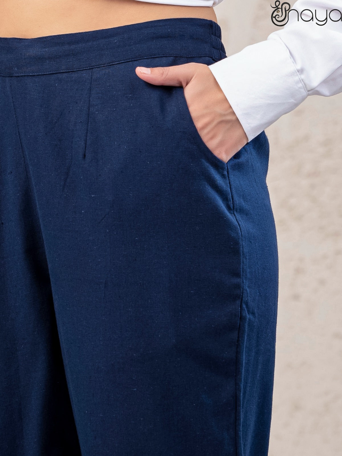 Navy Blue Linen Pants