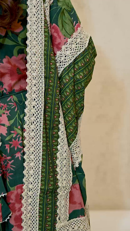 Green Anarkali Suit Set